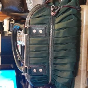MZ Wallace green fabric pleated bag